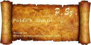 Polák Szabin névjegykártya